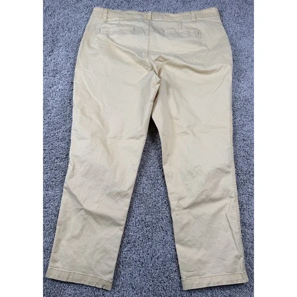 Gap Girlfriend Khaki Straight Fit Solid Yellow Casual Womens 18 Measures 38x27 - Picture 6 of 8